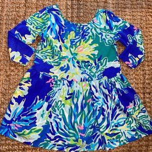 Lilly Pulitzer girls size small (4/5) lynn mini dress in wade & sea